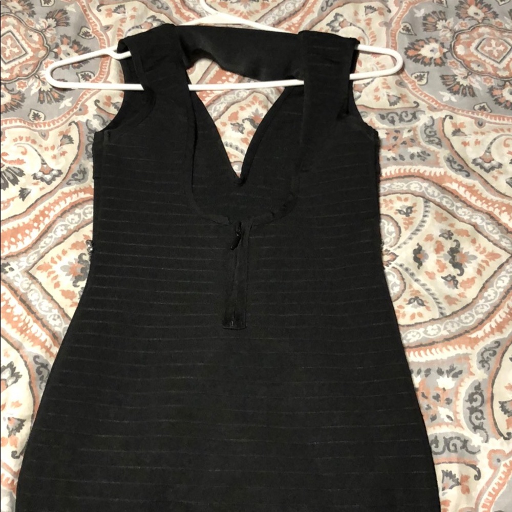 Black V neck Dress with Rhinestones! - Picture 6 of 6